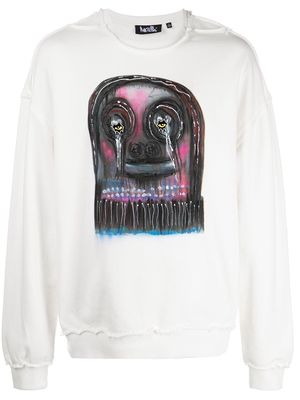 Haculla graphic-print cotton sweatshirt - White