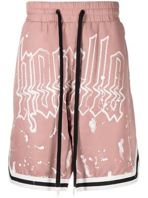 Haculla paint splatter basketball shorts - Pink