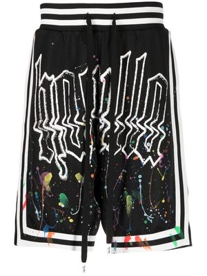 Haculla paint-splatter logo basketball shorts - Black