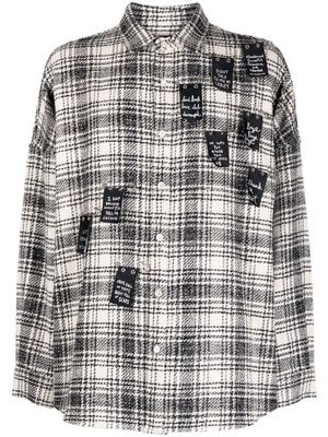 Haculla Safety plaid-pattern tweed shirt - Black