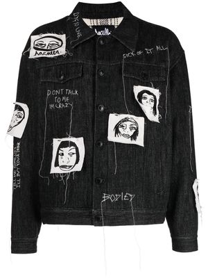 Haculla Sick Of It All embroidered denim jacket - Black