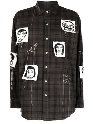 Haculla Sick Of It All plaid-pattern cotton shirt - Brown