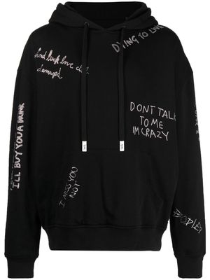 Haculla stud-embellished cotton hoodie - Black