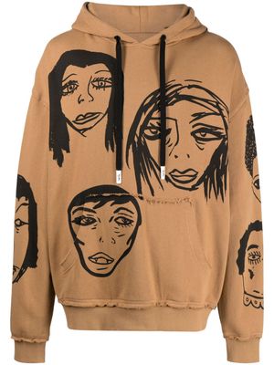 Haculla They're Watching cotton hoodie - Brown