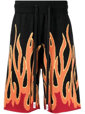 Haculla Un In Flames intarsia-knit shorts - Black