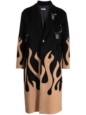 Haculla Up In Flames single-breasted wool coat - Black