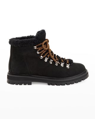 Hadlee Shearling Lace-Up Hiker Booties