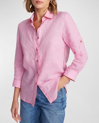 Hadley Embroidered Button-Down Linen Shirt