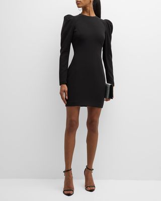 Hadley Ruffle-Sleeve A-Line Mini Dress