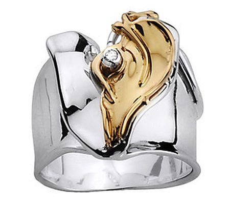 Hagit Gorali Diamond Accent Heart Ring, Sterling/14K Gold
