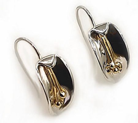 Hagit Sterling & 14K Gold Abstract Leaf Earring s