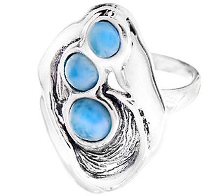 Hagit Sterling & Larimar Elongated Ring