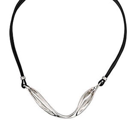 Hagit Sterling Center Station Leather Necklace