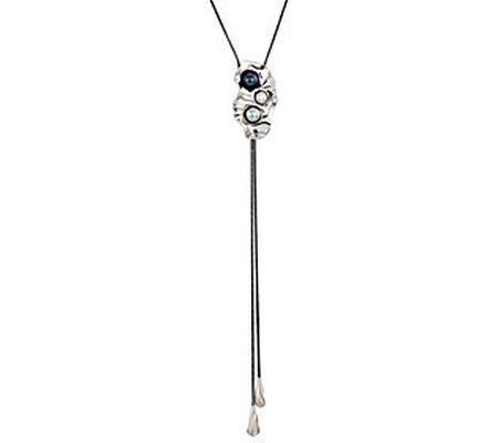 Hagit Sterling Cultured Freshwater Pearl Lariat Necklace