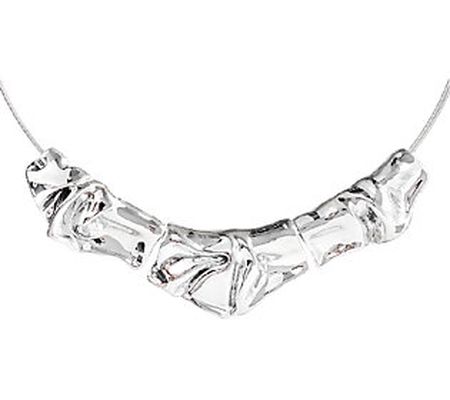 Hagit Sterling Folds Station Necklace