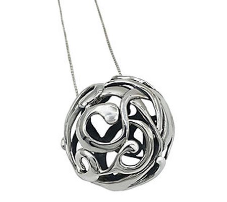 Hagit Sterling Intertwining Ball Pendant w/ 31" Chain