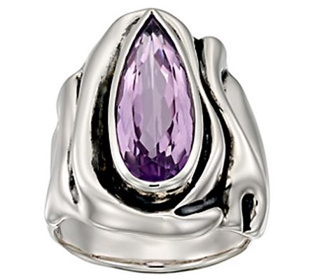 Hagit Sterling Silver 3.50 cttw Amethyst Ring