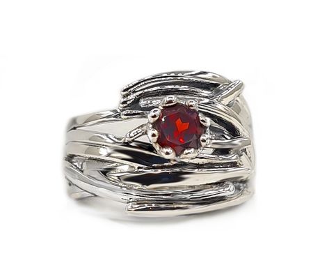 Hagit Sterling Silver and Gemstone Wave Ring.