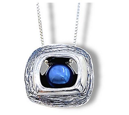 Hagit Sterling Silver Cultured Pearl Pendant w / Chain