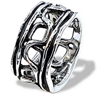 Hagit Sterling Silver Eternity Openwork Band Ri ng