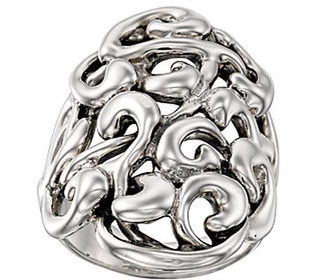 Hagit Sterling Silver Swirled Ribbon Ring