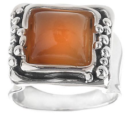 Hagit Sterling Square Carnelian Cabochon Ring