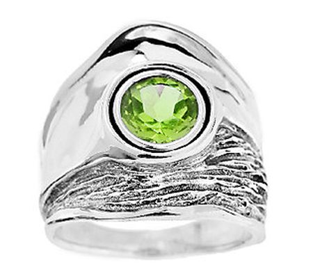 Hagit Sterling Textured and Polished Gemstone R ing