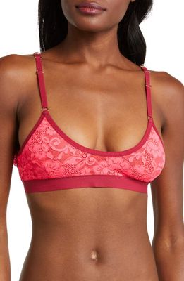 HAH Guard Her Lace Bralette with Garter Attachments in Hot Lava