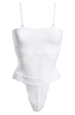 HAH Spinster Reversible Lace Bodysuit in Blanc