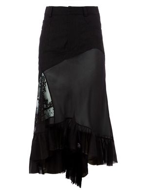 Haider Ackermann asymmetric layered skirt - Black