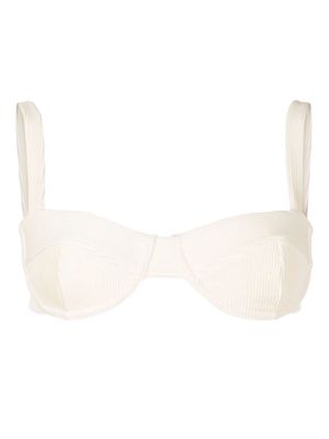 Haight underwire-cup ribbed bikini top - White