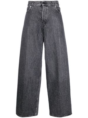 Haikure Bethany rhinestone-embellished wide-leg jeans - Grey