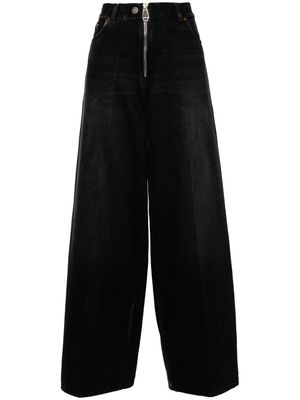 Haikure Bethany Zip wide-leg jeans - Black