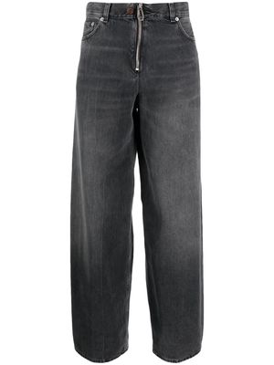 Haikure Bettany logo-patch wide-leg jeans - Black