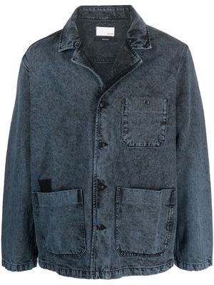 Haikure button-down marbled denim jacket - Blue