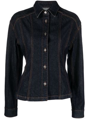 Haikure contrast-stitching denim jacket - Blue