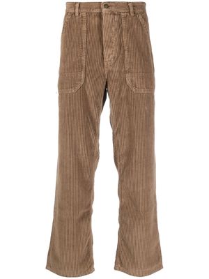 Haikure corduroy wide-leg trousers - Brown