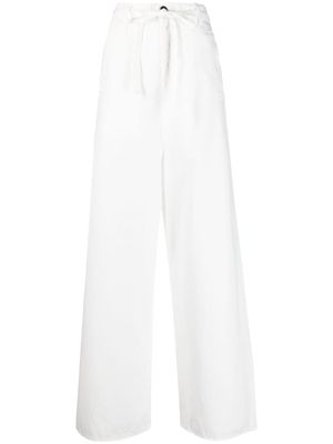 Haikure cotton wide-leg trousers - White