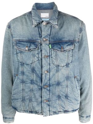 Haikure crinkled cotton denim jacket - Blue