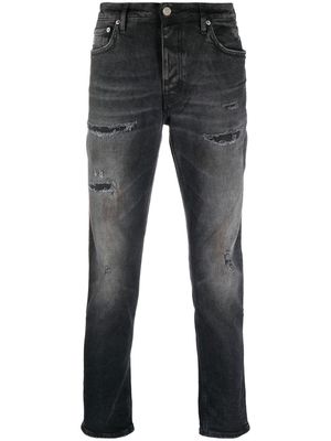 Haikure distressed-finish slim-fit jeans - Black