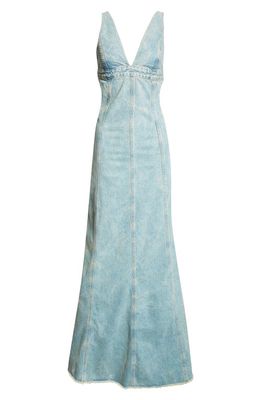 Haikure Dolly Denim Maxi Dress in Bleach Blue