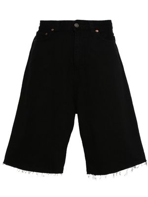 Haikure frayed denim shorts - Black