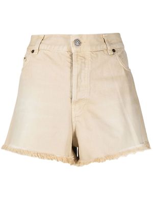 Haikure frayed-edge hem shorts - Neutrals