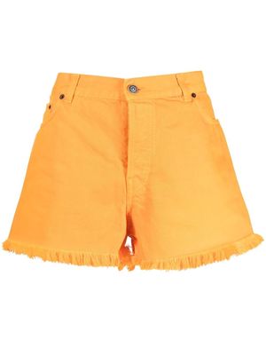 Haikure frayed-edge hem shorts - Orange
