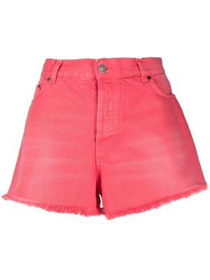 Haikure frayed-edge hem shorts - Pink