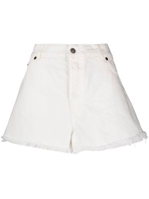 Haikure high-waisted denim shorts - White