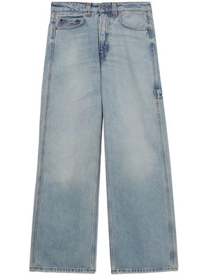 Haikure high-waisted straight-leg trousers - Blue