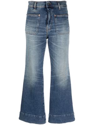 Haikure logo-patch flared jeans - Blue