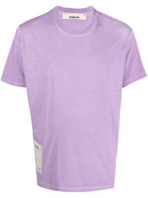 Haikure logo-patch organic-cotton T-shirt - Purple