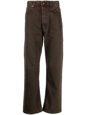 Haikure mid-rise straight-leg trousers - Brown